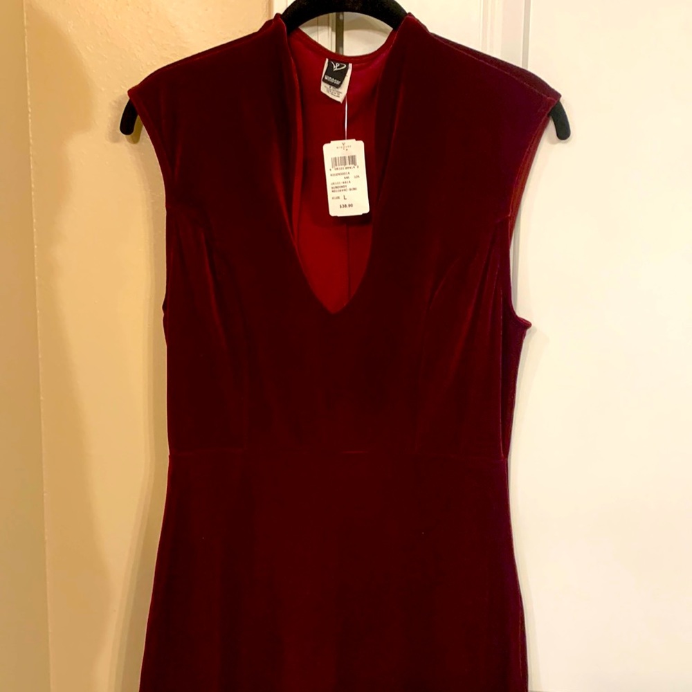 Burgundy velvet dress